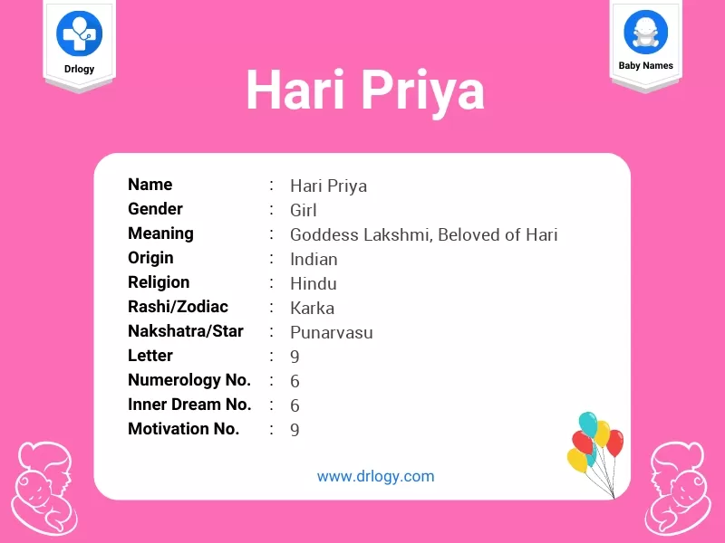 Hari Priya Name Meaning